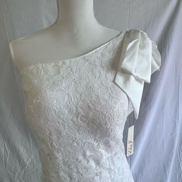 NWT Eliza J one shoulder midi lace sequin dress, size 16 - Picture 2 of 7